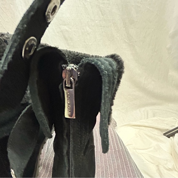 Aquatalia Black Pedri Suede Water-Resistant Cuff Boots 5.5 - Picture 8 of 16